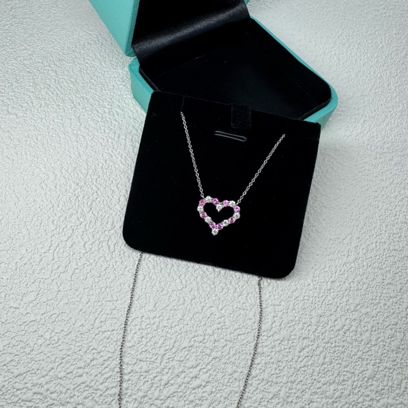 Tiffany & Co 紅寶石鑽石愛心項鍊-1