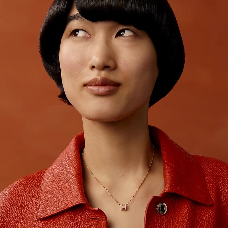 🌟全新🌟Hermes mini Pop H 項鍊|粉杏色/淡粉色 全新未使用品💯-2