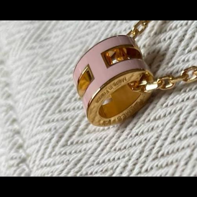 🌟全新🌟Hermes mini Pop H 項鍊|粉杏色/淡粉色 全新未使用品💯-3