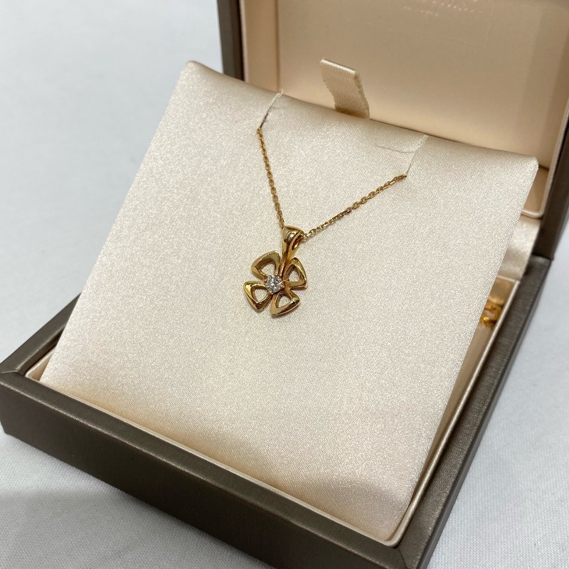 Bvlgari 詠綻系列 鑲鑽花朵項鍊-0
