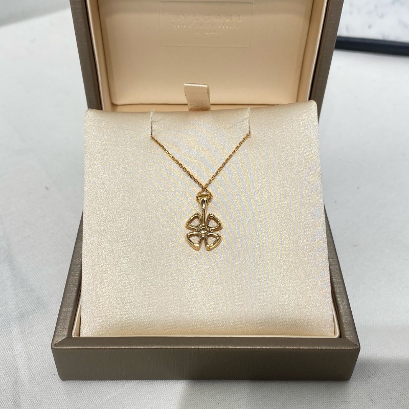 Bvlgari 詠綻系列 鑲鑽花朵項鍊-4