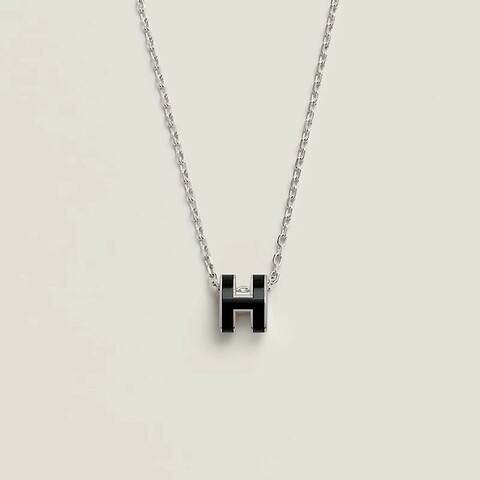 25年購證/🌟全新🌟Hermes mini Pop H 項鍊|奶茶色/栗子色 全新未使用品💯 黑色 銀扣