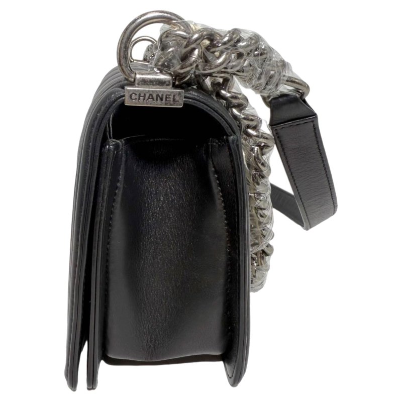 【2403】香奈兒 Chanel Le Boy 中號 黑色 小牛皮 斜挎包-3