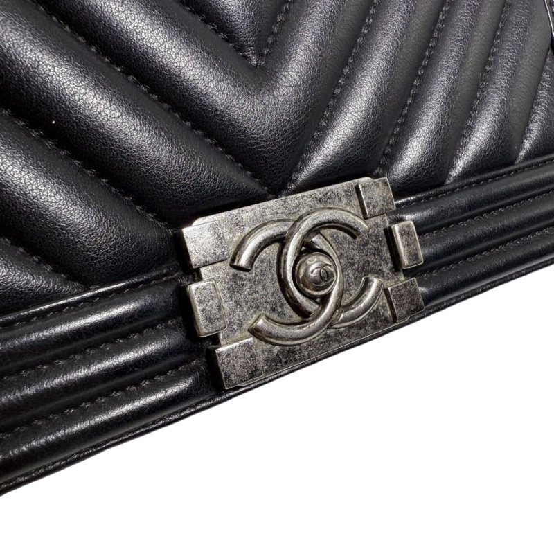 【2403】香奈兒 Chanel Le Boy 中號 黑色 小牛皮 斜挎包-5