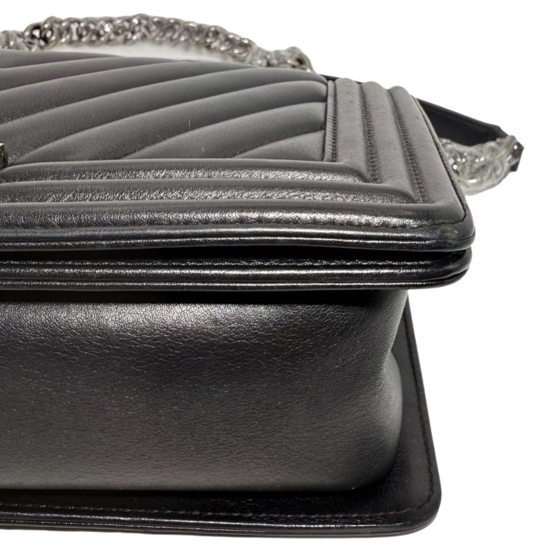 【2403】香奈兒 Chanel Le Boy 中號 黑色 小牛皮 斜挎包-11