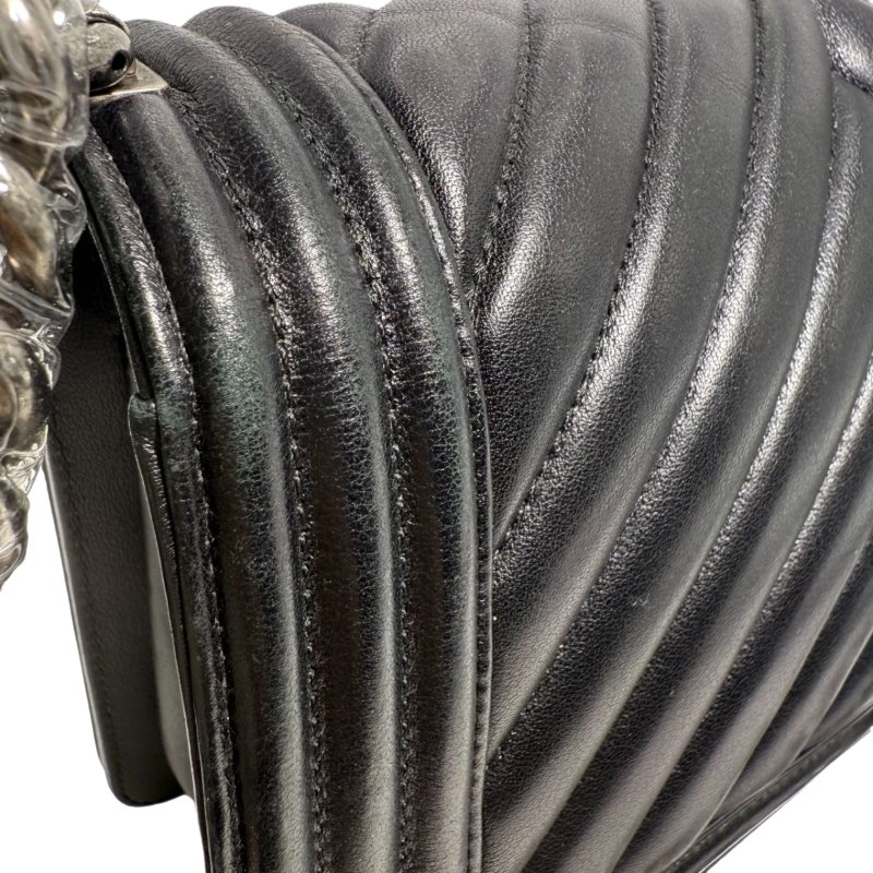 【2403】香奈兒 Chanel Le Boy 中號 黑色 小牛皮 斜挎包-12