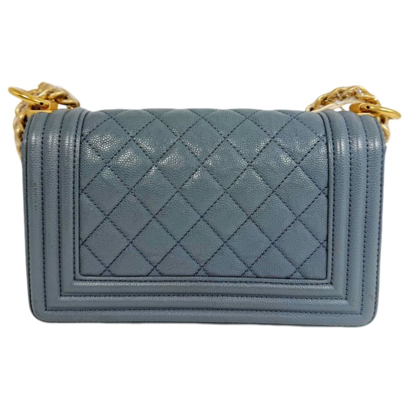 【2507】香奈兒  Chanel Le Boy 湖水綠 斜挎包 荔枝皮 小號 金扣-1