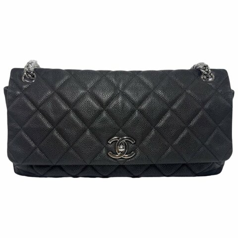 【2461】香奈兒 Chanel  Classic Flap 經典翻蓋 中號 黑色斜挎包 荔枝皮