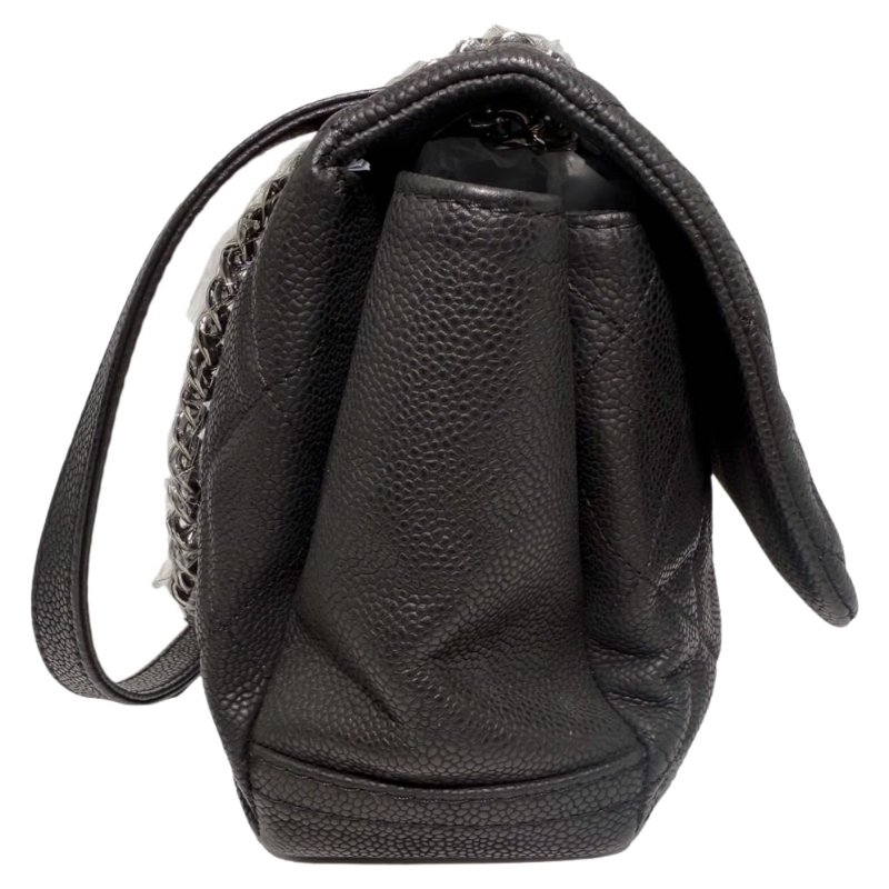 【2461】香奈兒 Chanel  Classic Flap 經典翻蓋 中號 黑色斜挎包 荔枝皮-2