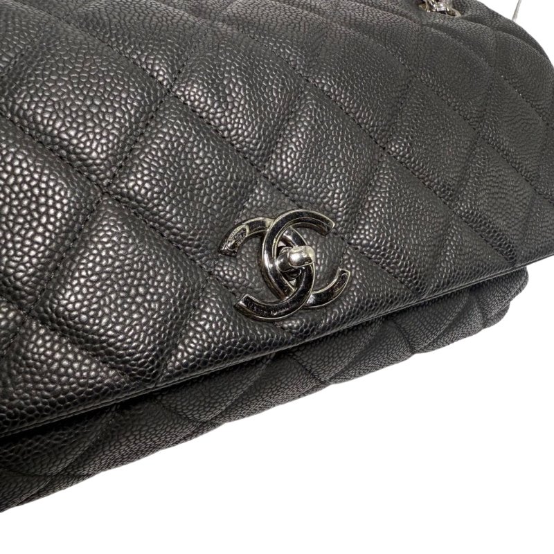 【2461】香奈兒 Chanel  Classic Flap 經典翻蓋 中號 黑色斜挎包 荔枝皮-6