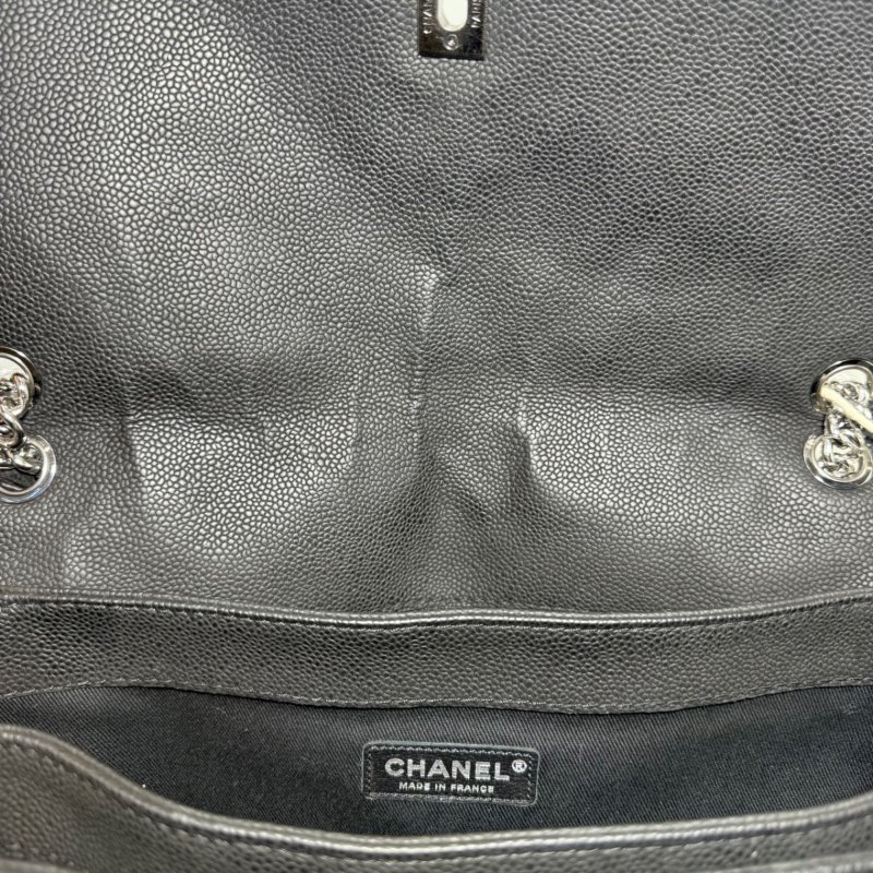 【2461】香奈兒 Chanel  Classic Flap 經典翻蓋 中號 黑色斜挎包 荔枝皮-7