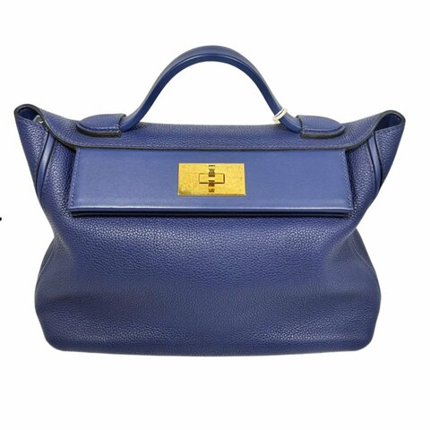 【3135】愛馬仕Hermès 24/24包 皇家藍 手提包 TOGO皮 金扣