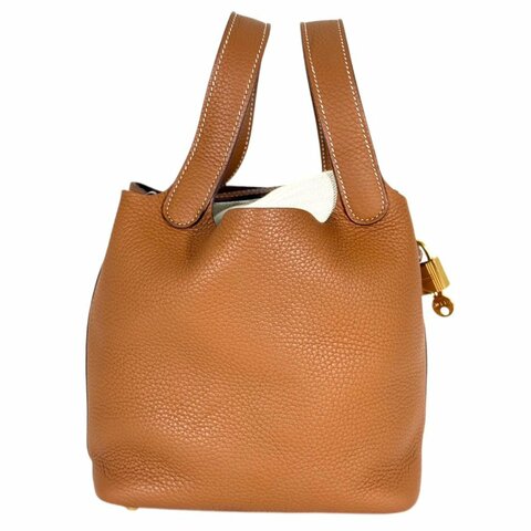 ［2720］ 愛馬仕  Hermès PICOTIN 18 金棕色手提包 TC皮 金扣