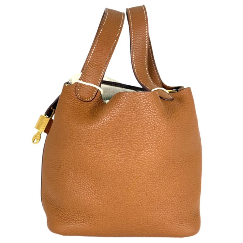 ［2720］ 愛馬仕  Hermès PICOTIN 18 金棕色手提包 TC皮 金扣-1