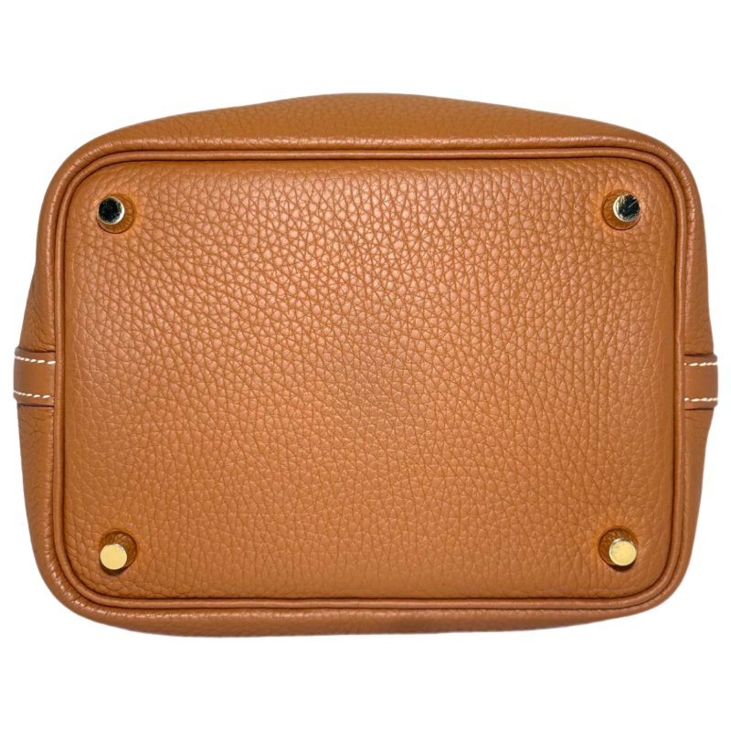 ［2720］ 愛馬仕  Hermès PICOTIN 18 金棕色手提包 TC皮 金扣-4