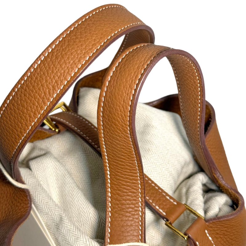 ［2720］ 愛馬仕  Hermès PICOTIN 18 金棕色手提包 TC皮 金扣-5