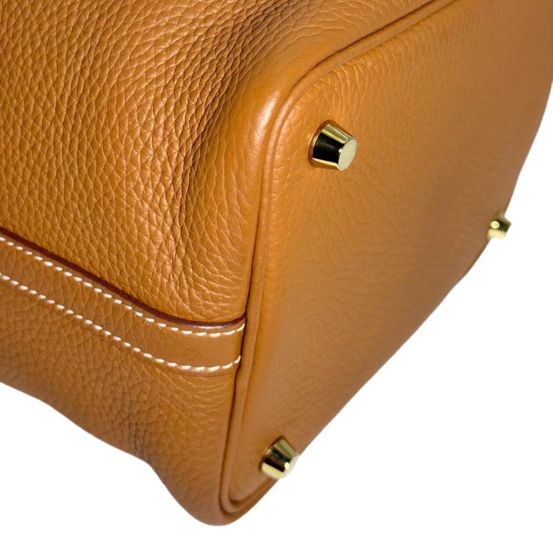 ［2720］ 愛馬仕  Hermès PICOTIN 18 金棕色手提包 TC皮 金扣-8