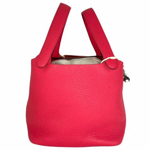 ［2365］愛馬仕 Hermès PICOTIN 18 齋普爾粉色菜籃子 手提包 TOGO皮  銀扣