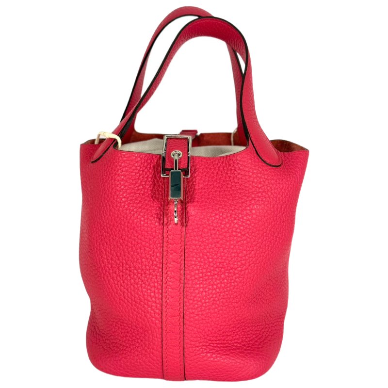 ［2365］愛馬仕 Hermès PICOTIN 18 齋普爾粉色菜籃子 手提包 TOGO皮  銀扣-2