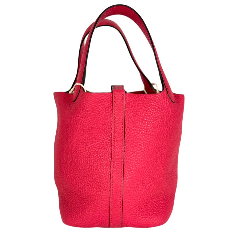 ［2365］愛馬仕 Hermès PICOTIN 18 齋普爾粉色菜籃子 手提包 TOGO皮  銀扣-3
