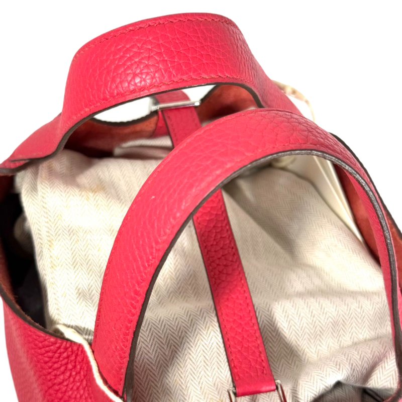 ［2365］愛馬仕 Hermès PICOTIN 18 齋普爾粉色菜籃子 手提包 TOGO皮  銀扣-5