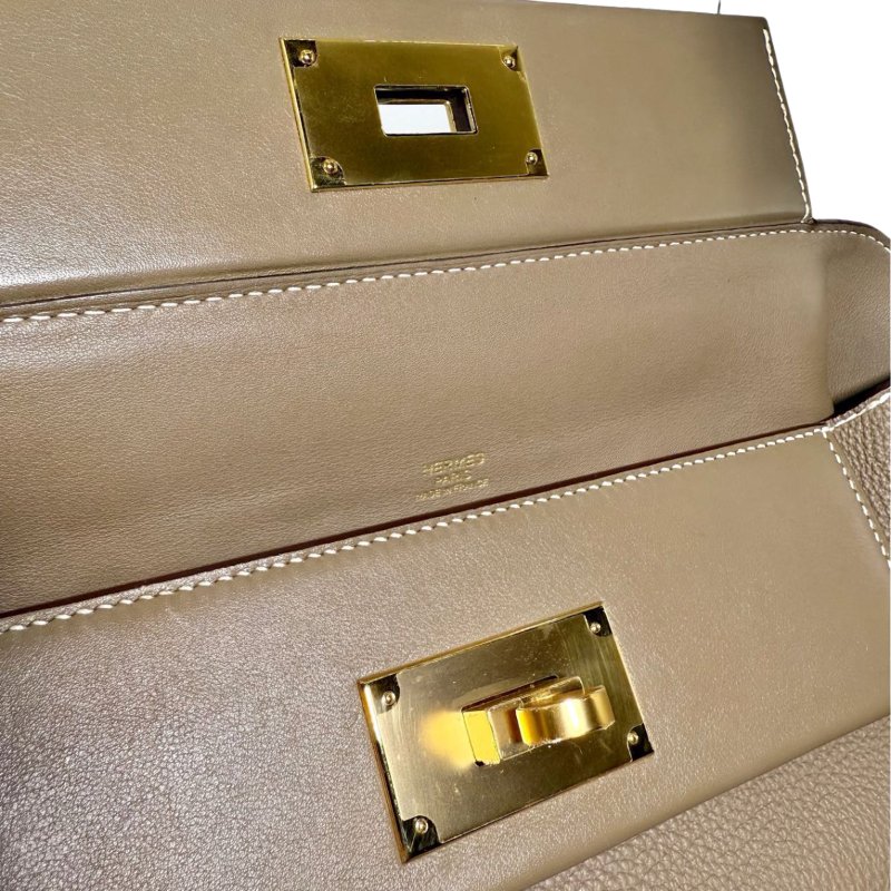 【3425】愛馬仕  Hermès  24/24  (大象灰) 手提包 Togo皮 小號 金扣-7