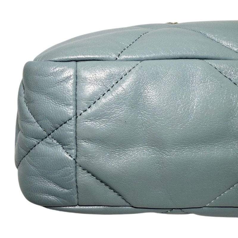 ［2605］香奈兒 Chanel 19 Bag 霧霾藍色 斜挎包 羊皮 小號 金扣-7