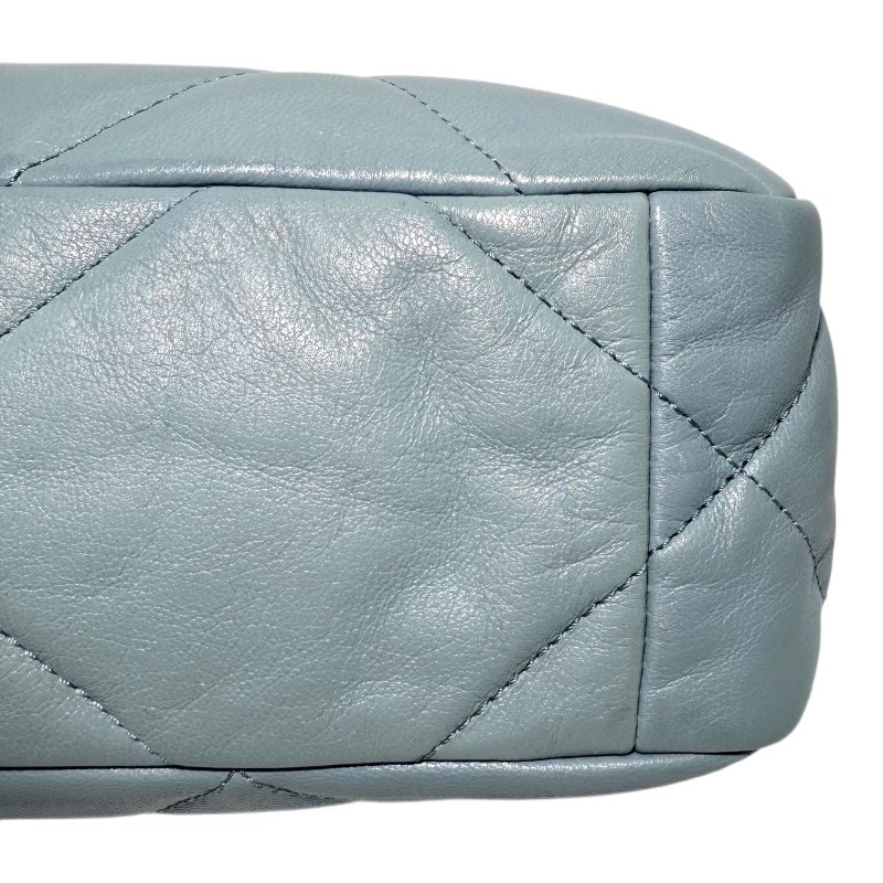 ［2605］香奈兒 Chanel 19 Bag 霧霾藍色 斜挎包 羊皮 小號 金扣-8