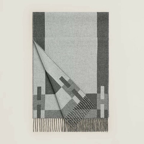 🌟全新🌟H Passant圍巾 灰色 / 淺雲紋灰