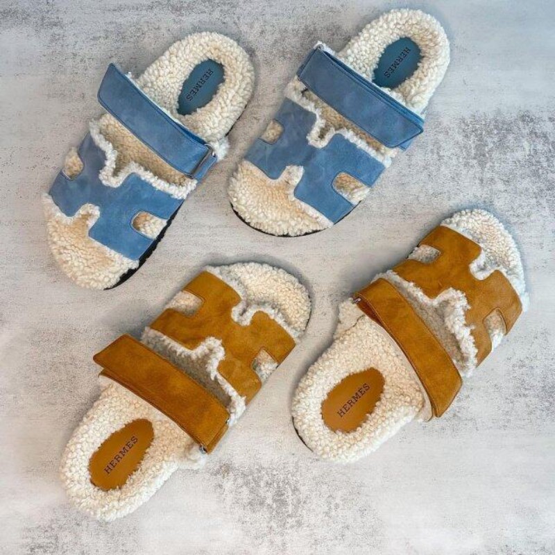 原價38900🌟全新未使用品💯🌟愛馬仕 二舅鞋 毛毛拖鞋 咖色麂皮 SIZE:37-3