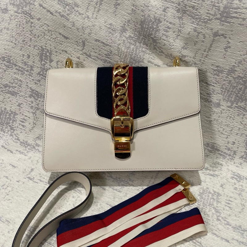 Gucci sylvie 白色 中號-0