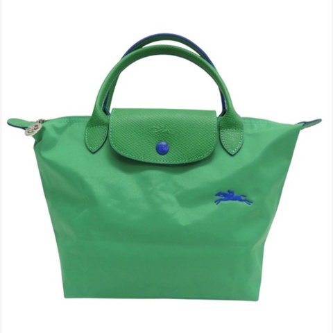 Longchamp 瓏驤 綠色 尼龍帆布 手提包