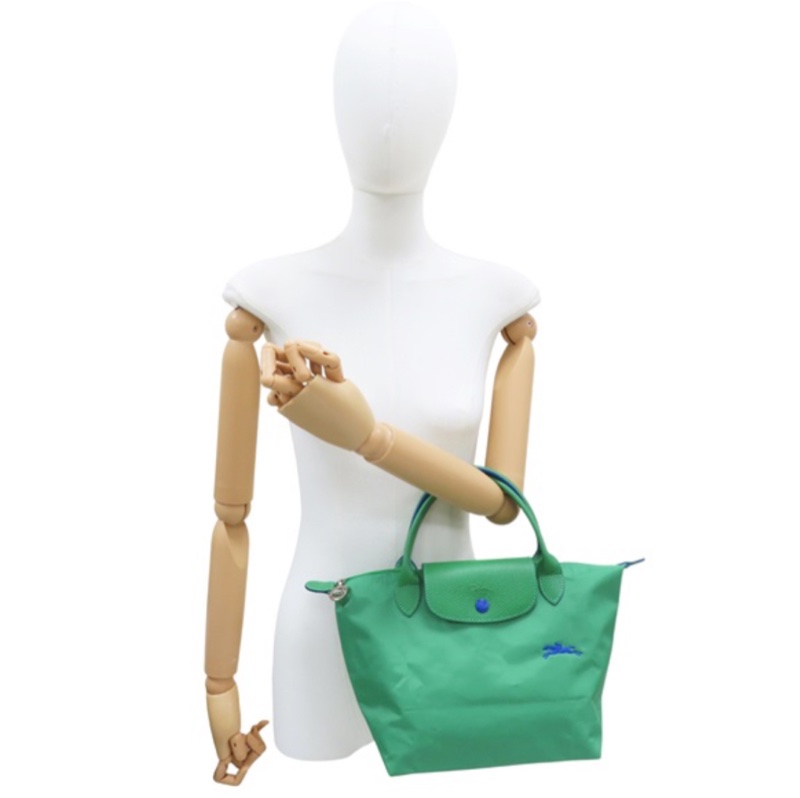 Longchamp 瓏驤 綠色 尼龍帆布 手提包-6