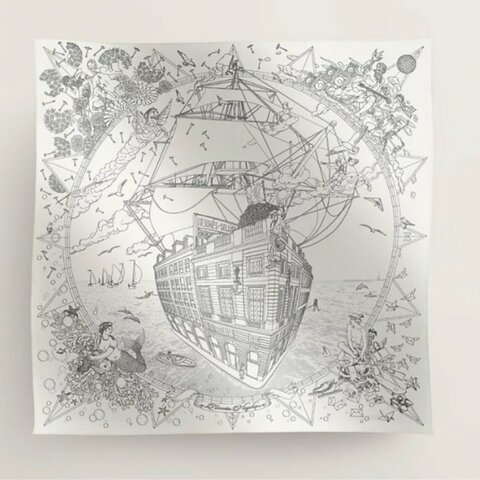 💗Hermes 愛馬仕 福堡郵輪絲巾/白色款/全新美品