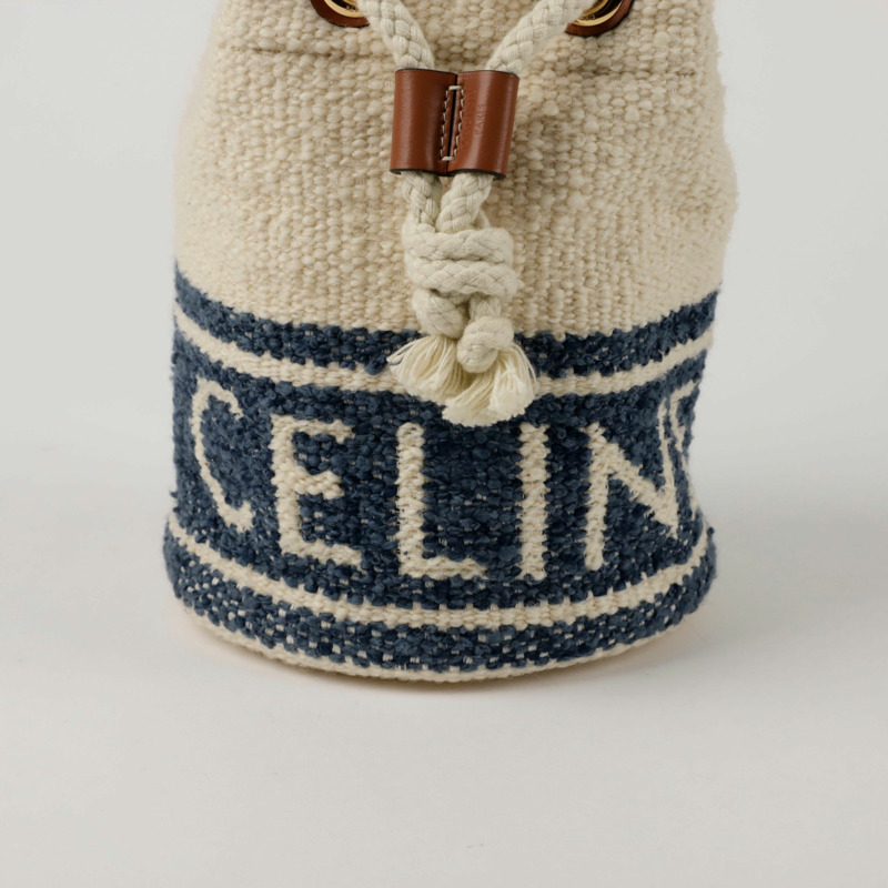 CELINE 196532DBS 錫製抽繩桶形手提袋-1