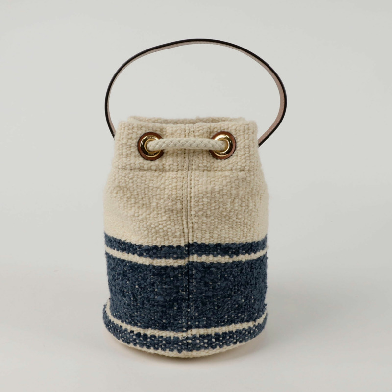 CELINE 196532DBS 錫製抽繩桶形手提袋-3