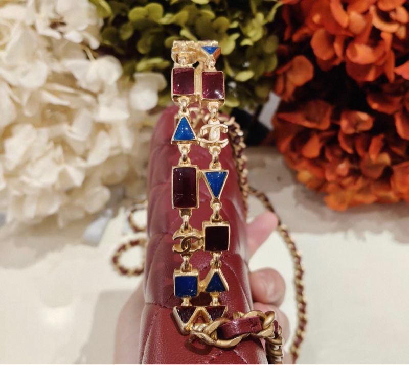 CHANEL(香奈兒) 22B 手柄Kelly包18cm 紅色鐳射標 琺瑯手柄o-3