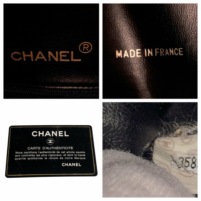 香奈兒復古絎縫黑色皮革波士頓包，搭配金色五金配件，女士款-4