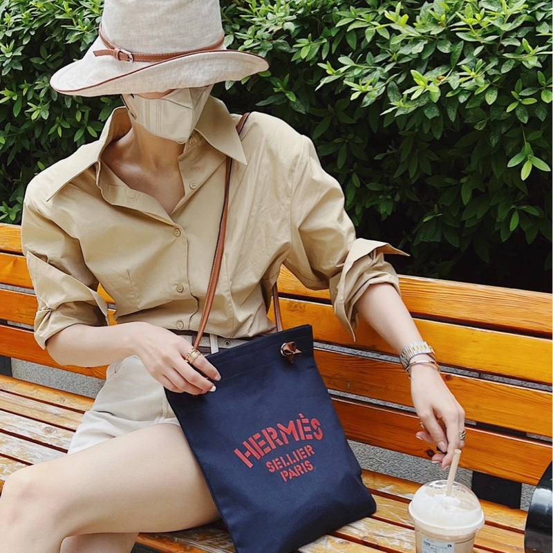 Hermes Aline 帆布馬伕包-3