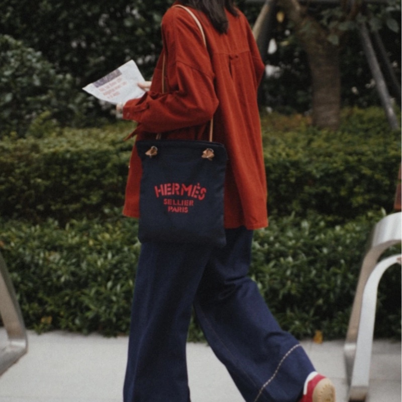Hermes Aline 帆布馬伕包-5