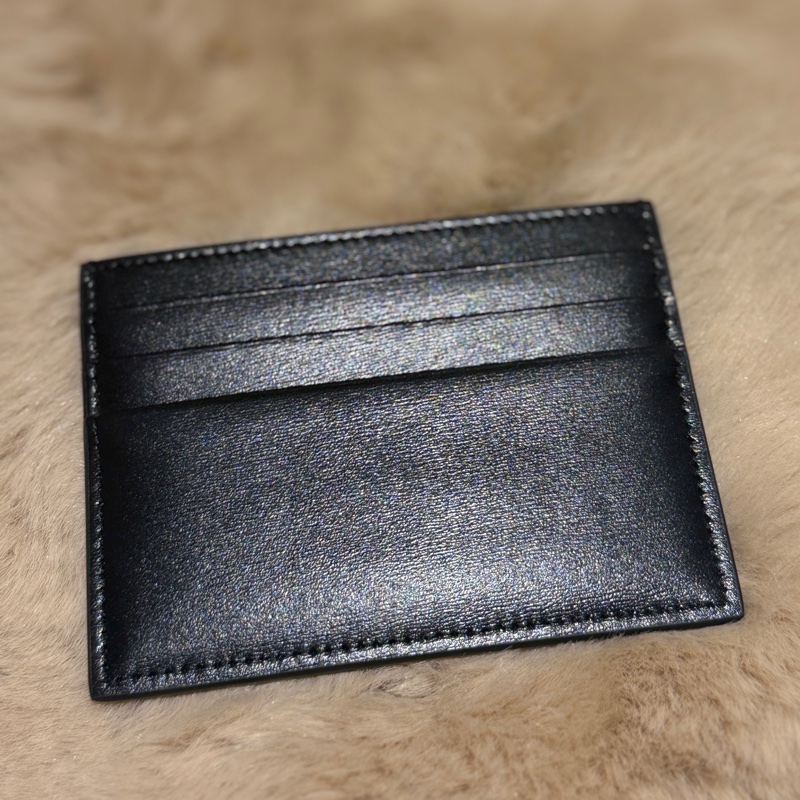 【CELINE】金釦亮面牛皮6卡卡片夾/名片夾(黑色)-6