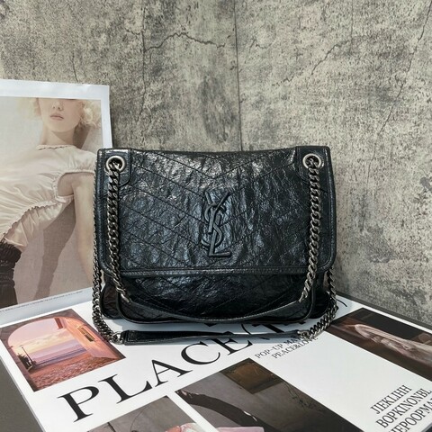 YSL Niki中號 黑色銀鏈 肩背包