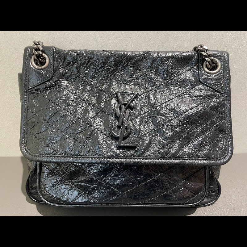YSL Niki中號 黑色銀鏈 肩背包-6