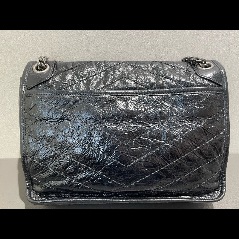 YSL Niki中號 黑色銀鏈 肩背包-9