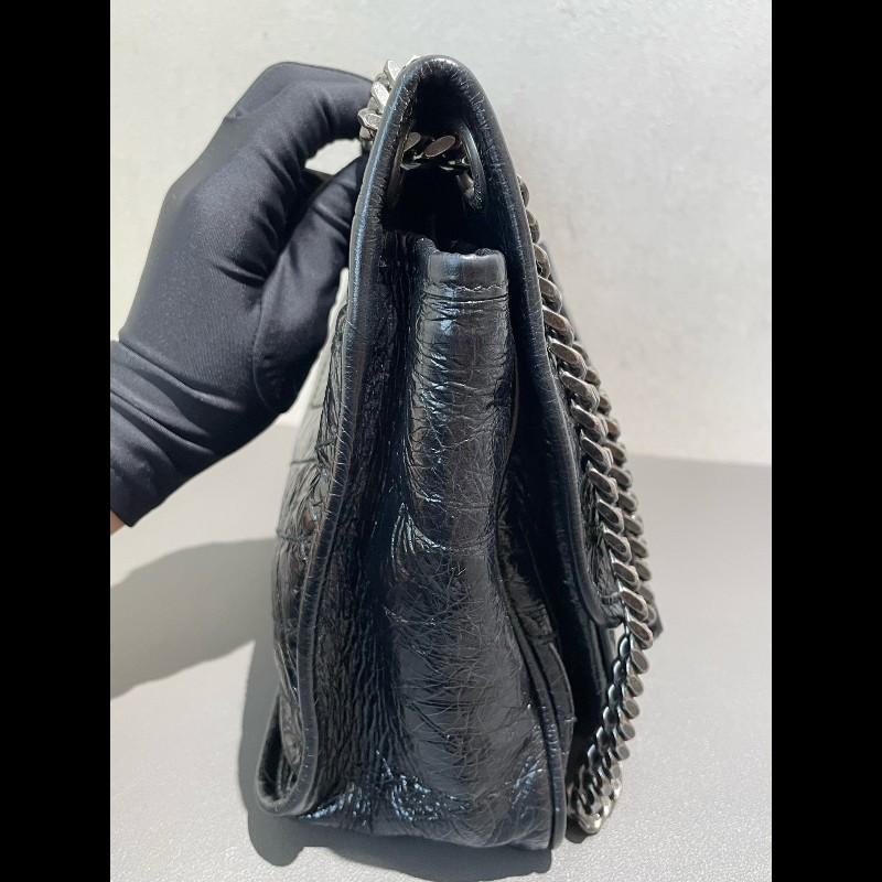 YSL Niki中號 黑色銀鏈 肩背包-10