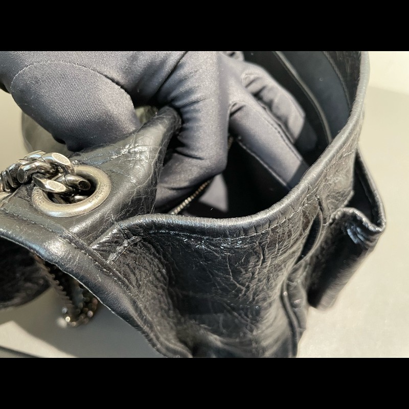 YSL Niki中號 黑色銀鏈 肩背包-19