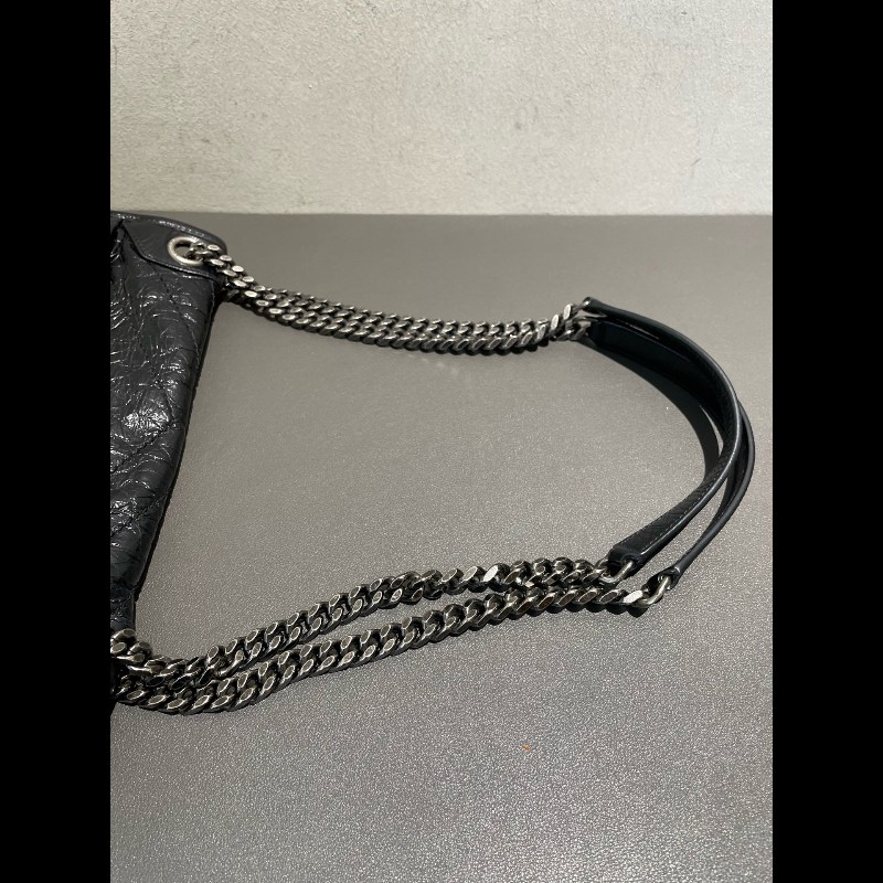 YSL Niki中號 黑色銀鏈 肩背包-25