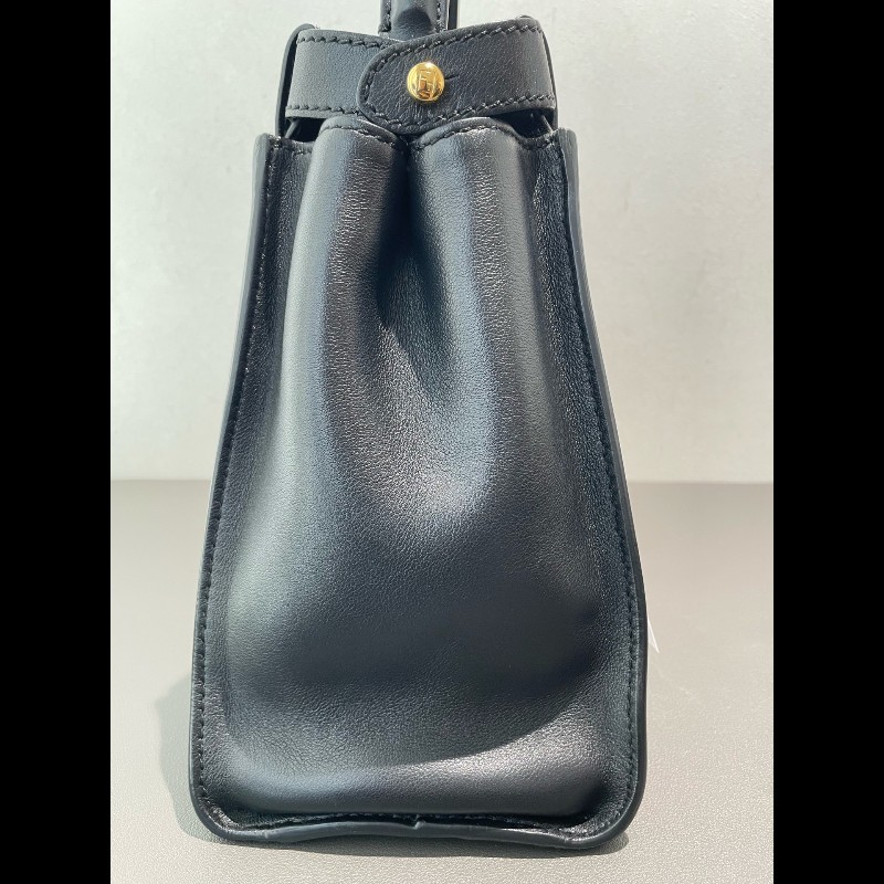 FENDI Peekaboo中號 黑金 手提包肩背包-8