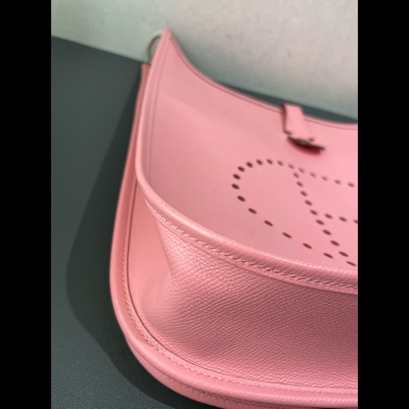 HERMES Evelyne 伊芙琳 E皮 29 T刻 奶昔粉 銀扣-13