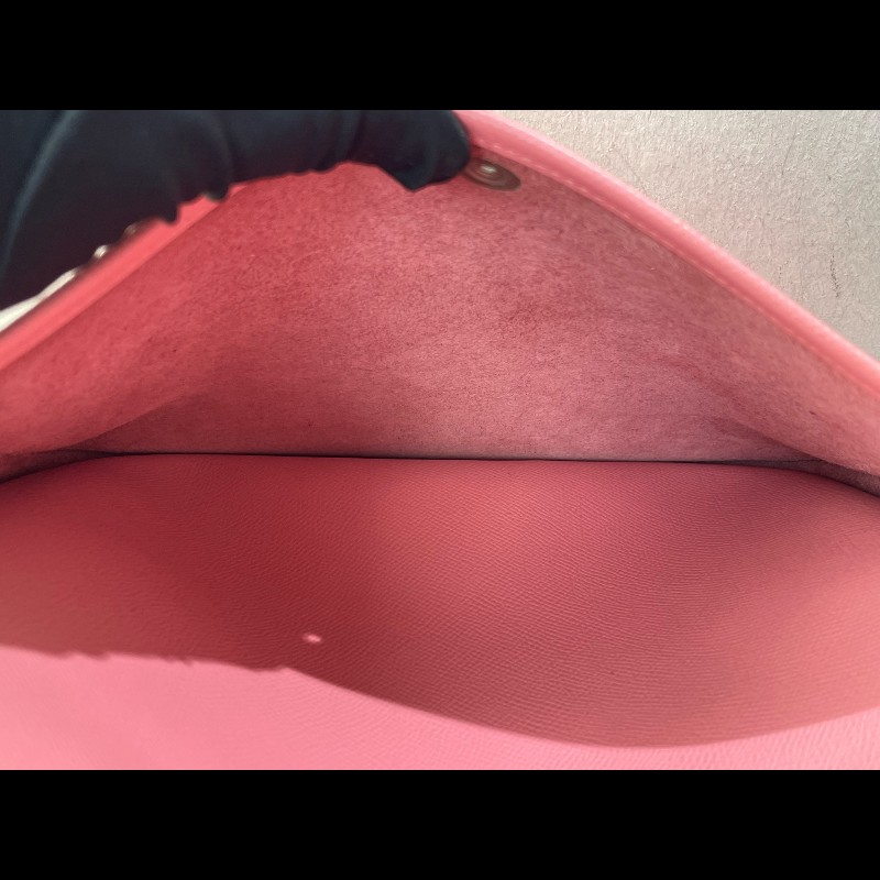 HERMES Evelyne 伊芙琳 E皮 29 T刻 奶昔粉 銀扣-16